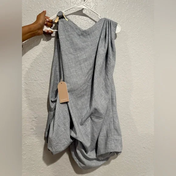 Meshki One-Shoulder Light Blue Dress - Picture 8 of 8